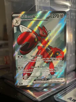 Pokemon Scizor EX 195/162 SV05 Temporal Forces Full Art Holo Ultra Rare 270 HP - Image 1