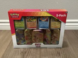 Pokemon TCG Scarlet & Violet 151 5-Pack of Mini Tins and 4 Promos Costco Bundle - Image 1