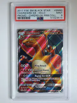2017 Pokemon Charizard GX SM60 Holo Premium Black Star Promo - PSA 9 - Image 1
