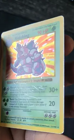 Nidoking - 11/102 - Shadowless Holo Rare Base Set 1999 - Pokemon - Damaged 💔 - Image 3
