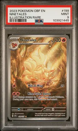Ninetales 199/197 Pokemon Obsidian Flames Illustration Rare #199 MINT PSA 9 - Image 1