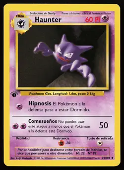Haunter 29/102 Uncommon 1st Edition SPANISH Base Set Pokemon Card - Image 1