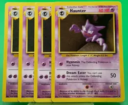 4x Haunter Base Set 29/102 Uncommon Pokemon Card Unlimited MP - Image 1