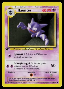 Pokemon Card - Haunter ITALIAN Base Set 29/102 Uncommon 1st Edition - Image 1
