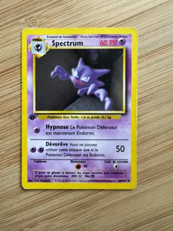 Pokemon Card - Haunter Spectrum FRENCH 1st Edition Base Set 29/102 Uncommon MP - Image 1