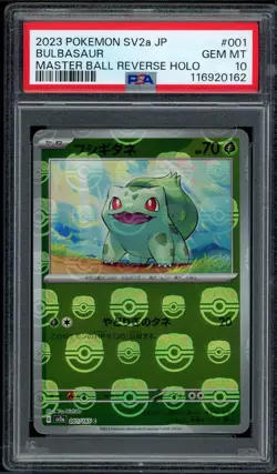 2023 PSA 10 Pokemon Japanese 151 SV2a Bulbasaur Master Ball Rev Holo 01/165 Card - Image 1