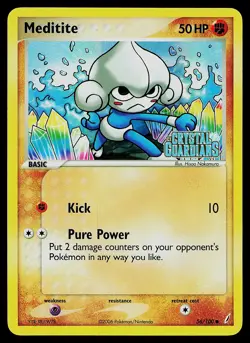 Pokemon Card - Meditite Crystal Guardians 56/100 Common Reverse Holo Stamped - Image 1