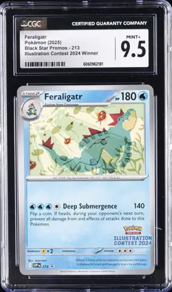 2025 POKEMON ILLUSTRATION CONTEST 2024 WINNER #213 FERALIGATR CGC 9.5 - Image 1