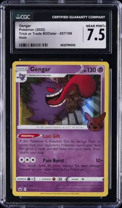 2022 POKEMON TRICK OR TRADE BOOSTER HOLO #057/198 GENGAR CGC 7.5 - Image 1