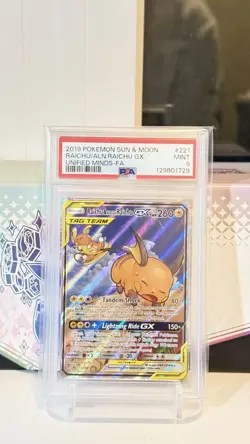 Pokemon 2019 Sm-Unified Minds Raichu & Alolan Raichu GX Full Art Holo #221/236 … - Image 1