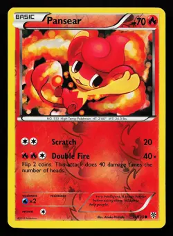 Pansear 19/135 Reverse Holo Plasma Storm Pokemon Card - Image 1
