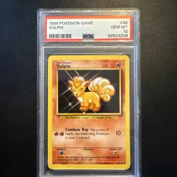 1999 Pokemon Game Base Set Vulpix #68/102 Trading Card PSA 10 Gem Mint Graded - Image 1