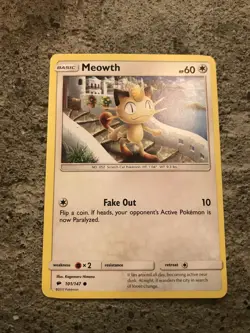 Pokemon Trading Cards Free Shipping (CA) Meowth Card Normal #101/147 - Image 1