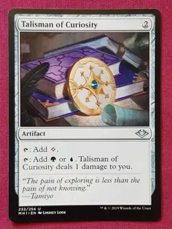 Magic The Gathering MODERN HORIZONS TALISMAN OF CURIOSITY artifact card MTG - Image 1