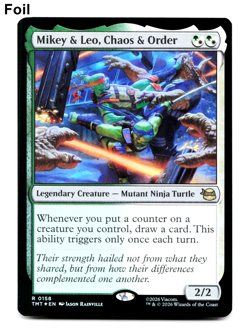 Mikey & Leo, Chaos & Order (FOIL) - [Teenage Mutant Ninja Turtles] MTG TMT 0158 - Image 1