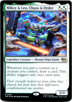 Mikey & Leo, Chaos & Order (FOIL) - [Teenage Mutant Ninja Turtles] MTG TMT 0158 - Image 2