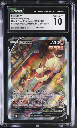 CGC 10 Flareon V SWSH179 Full Art Black Star Promo Pokemon Card - Image 1