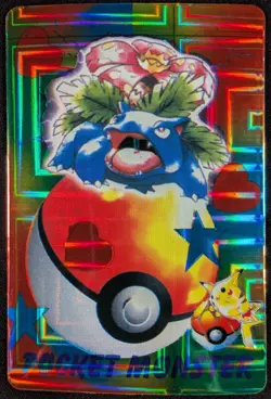 Vintage 1998 Venusaur Bandai Pokemon Japanese Vending Prism Sticker - Image 1