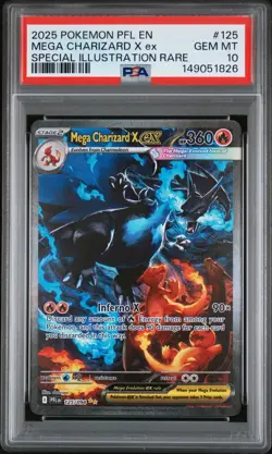 Pokemon 2025 Mega Charizard X ex 125/094 SIR Phantasmal Flames GEM MINT PSA 10 - Image 1
