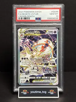2023 Pokemon Sword And Shield Crown Zenith Fa Deoxys Vstar #GG46 PSA 10 - Image 1