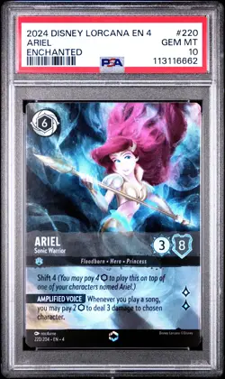 2024 DISNEY LORCANA EN 4-URSULA'S RETURN ENCHANTED ARIEL - SONIC WARRIOR PSA 10 - Image 1