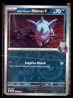 Pokemon Team Rocket's Nidoran 114/182 Destined Rivals Reverse Holo 4 Card Lot - Image 1