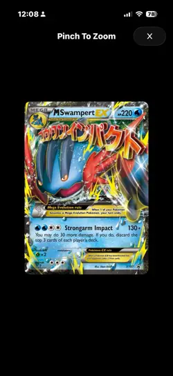 Pokemon M Swampert EX XY87 Promo Holo Mega Evolution XY Set 220HP - Image 1
