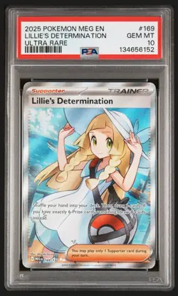 PSA 10 2025 POKEMON MEG EN-MEGA EVOLUTION ULTRA RARE #169 LILLIE'S DETERMINATION - Image 1