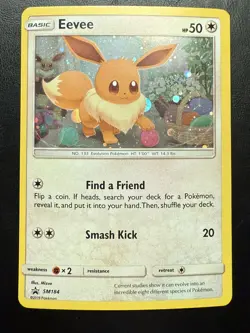 Pokemon Tcg Eevee Sun & Moon Black Star Promo #SM184 Holo LP - Image 1