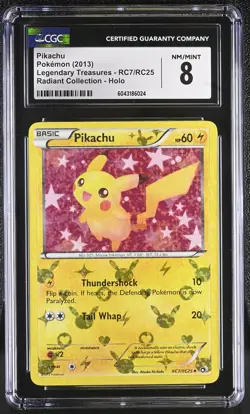 Pikachu RC7/RC25 Radiant Collection Holo Pokemon CGC 8 Nm/mint - Image 1