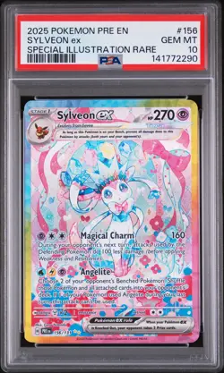 2025 POKEMON PRE EN-PRISMATIC EVOLUTIONS #156 SYLVEON EX PSA 10 - Image 1