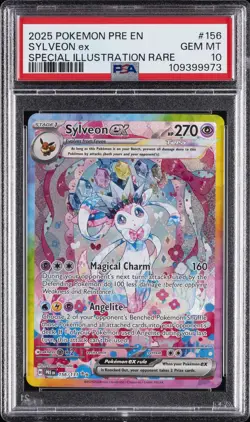 2025 POKEMON PRE EN-PRISMATIC EVOLUTIONS #156 SYLVEON EX PSA 10 - Image 1