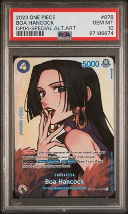 2023 ONE PIECE OP04-KINGDOMS OF INTRIGUE #078 BOA HANCOCK PSA 10 - Image 1