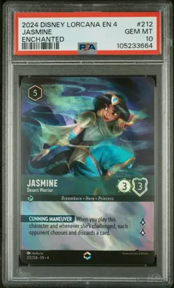 2024 Disney Lorcana ENCHANTED Jasmine #212 PSA 10 #3664 - Image 1
