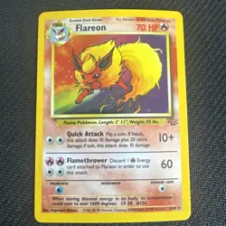 Flareon 3/64 Jungle Set Rare Holo Pokemon Card WOTC 1999 - Excellent - Image 1