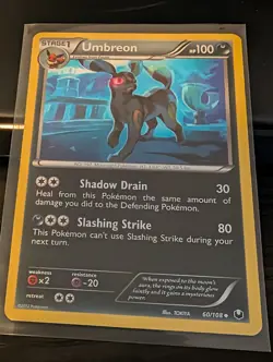Umbreon Regular 60/108 Dark Explorers HP100 Shadow Drain 2012 Pokemon TCG - Image 1