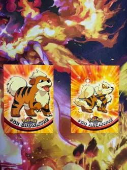 Growlithe & Arcanine - Topps Pokemon Black Logo - LP - Image 1
