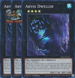 Yugioh! 3x Abyss Dweller RA02-EN033 Ultra Rare 1st Ed NM - Image 1