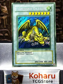 Yugioh Thousand Dragon MRD-143 Secret Rare FADED Metal Raiders 1st Edition -EX+ - Image 1