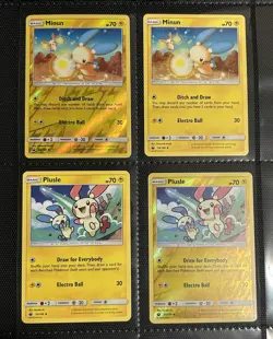 Pokemon 4x Card Lot Minun 54/168 & Plusle 53/168 2018 Celestial Storm Lp - Image 1