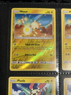 Pokemon 4x Card Lot Minun 54/168 & Plusle 53/168 2018 Celestial Storm Lp - Image 2