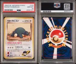 PSA 10 Pokemon Japanese Gym 2 Rocket’s Snorlax 143 POP 156 - Image 3