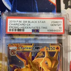 2019 POKEMON SM BLACK STAR PROMO HIDDEN FATES TINS #SM211 CHARIZARD GX PSA 10 - Image 5