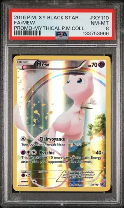 2016 POKEMON XY BLACK STAR PROMO #XY110 FA/MEW PSA 8 - Image 1