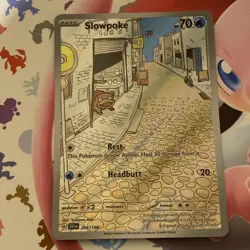 Pokemon TCG Slowpoke Illustration Rare Card Scarlet Violet Base 204/198 N Mint - Image 1