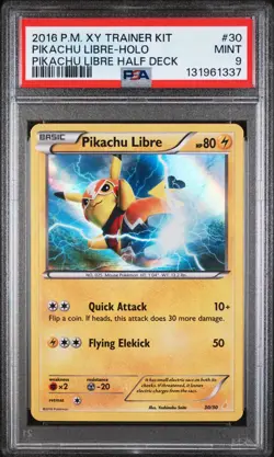 2016 POKEMON XY TRAINER KIT PIKACHU LIBRE HALF DECK #30 PIKACHU LIBRE-HOLO PSA 9 - Image 1