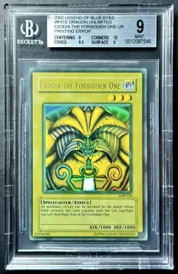 2002 Yugioh EXODIA THE FORBIDDEN ONE LOB-124 FADED MISPRINT ERROR BGS 9 Mint - Image 1