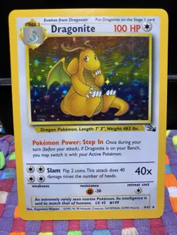 Dragonite Pokemon TCG Fossil Set Holo Rare 4/62 #4 NM - Image 1