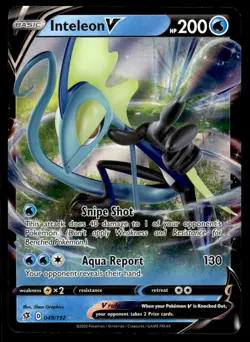 Pokemon TCG SWSH02: Rebel Clash #049/192 Inteleon V NM - Image 1