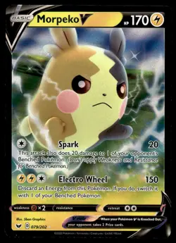 Pokemon TCG SWSH01: Sword & Shield Base Set #079/202 Morpeko V Holo NM - Image 1